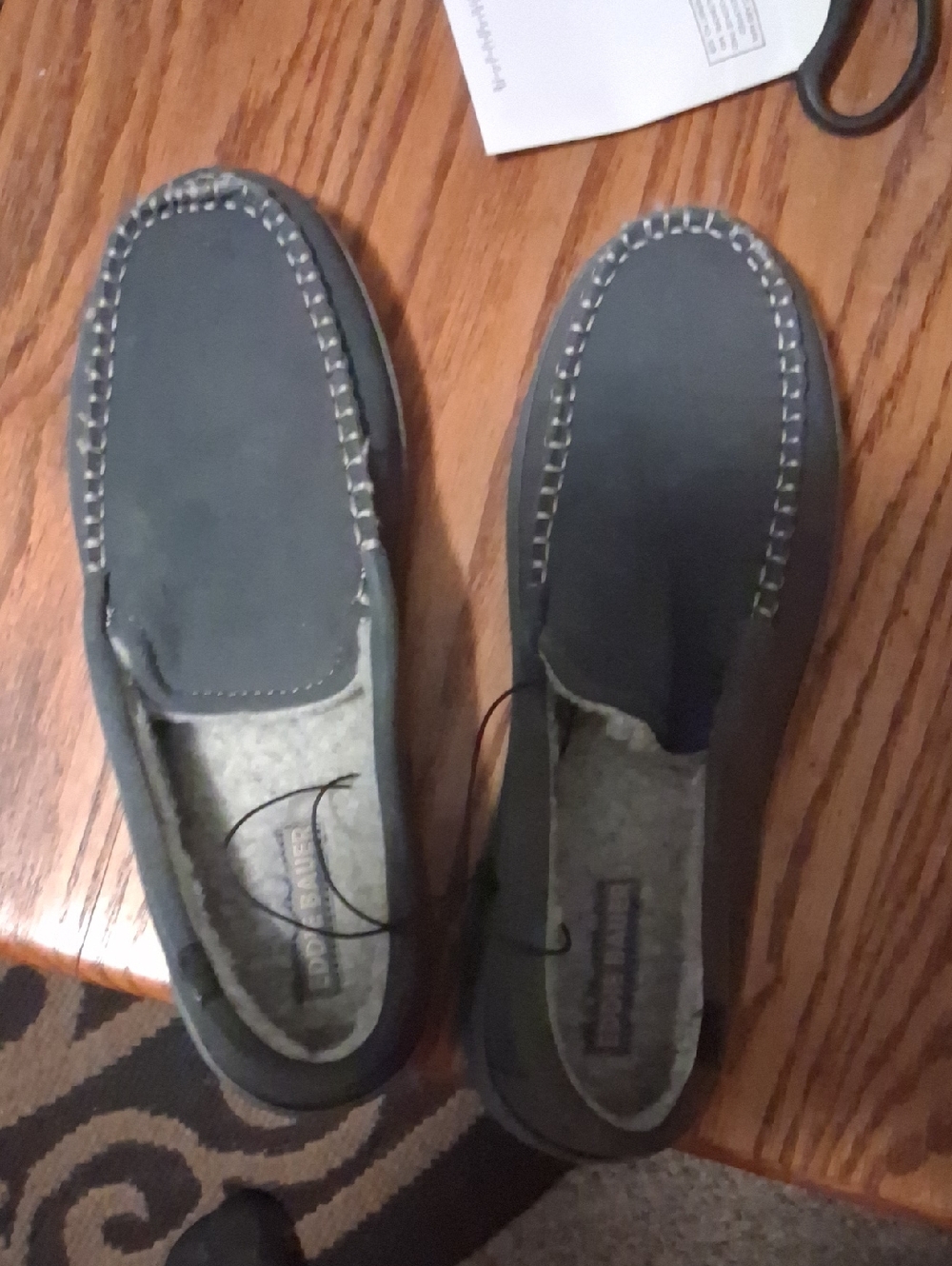 Eddie Bauer Men’s Dark Gray Suede-Look Slip-On Loafers